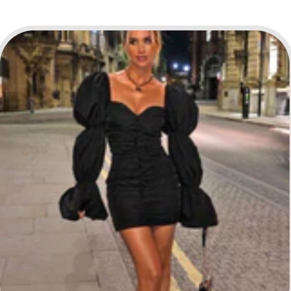 Jennifer Puff Sleeve Mini Dress NEW